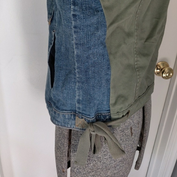 Anthropologie Pilcro Denim & Military Green Trucker Jacket Size S - Picture 5 of 5